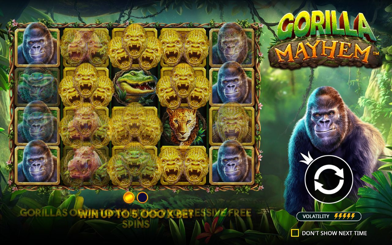 Gorilla Mayhem game lobby / feature intro