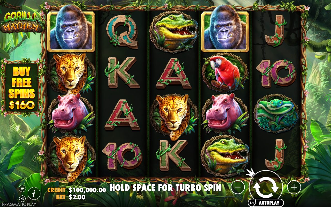 Gorilla Mayhem base game reels