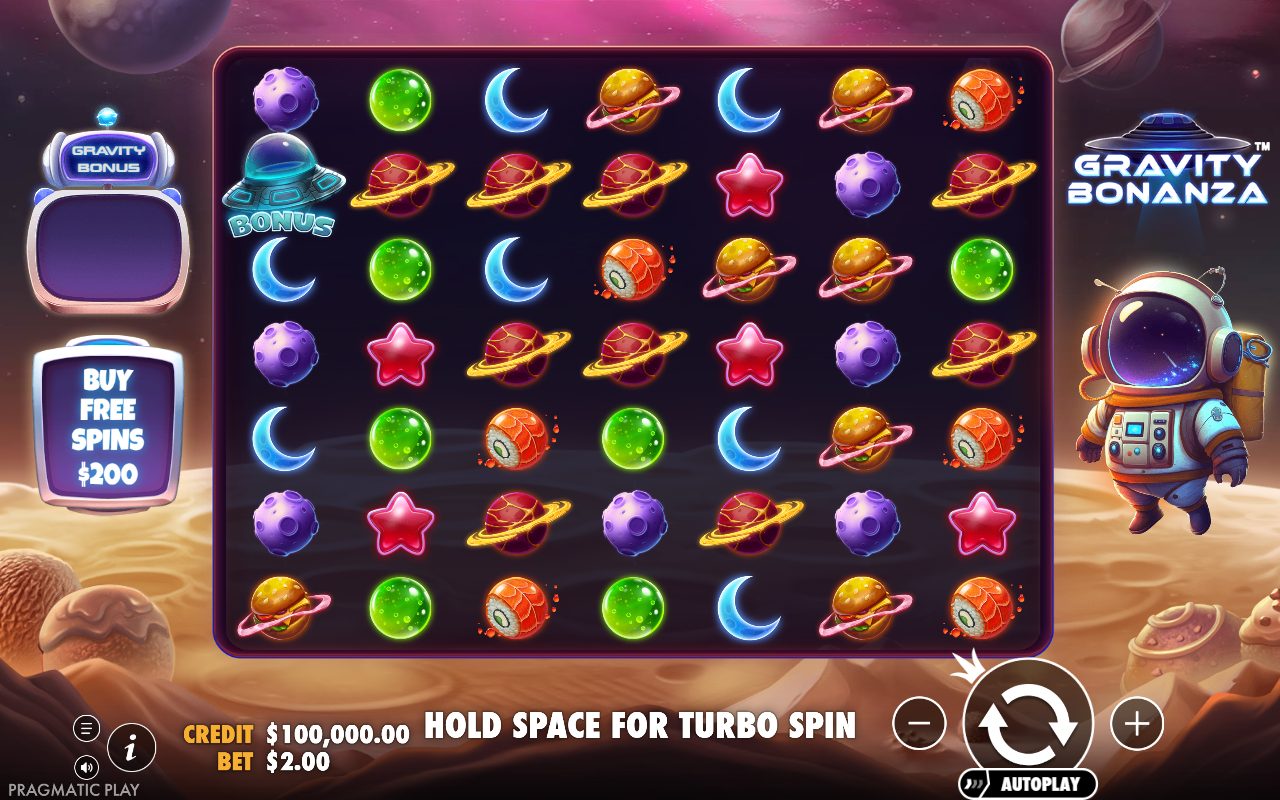 Gravity Bonanza base game reels