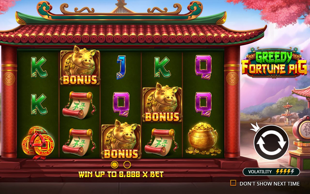 Greedy Fortune Pig game lobby / feature intro