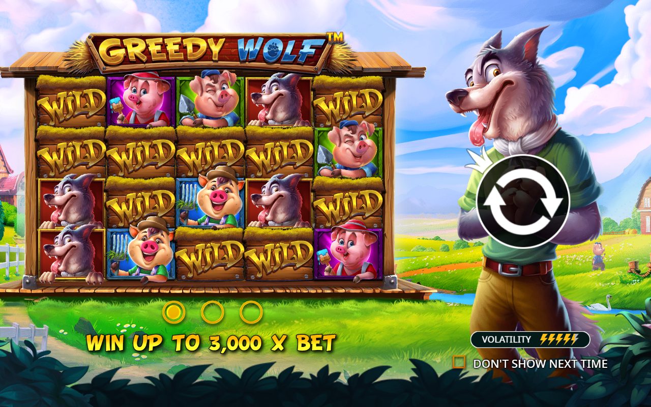 Greedy Wolf game lobby / feature intro