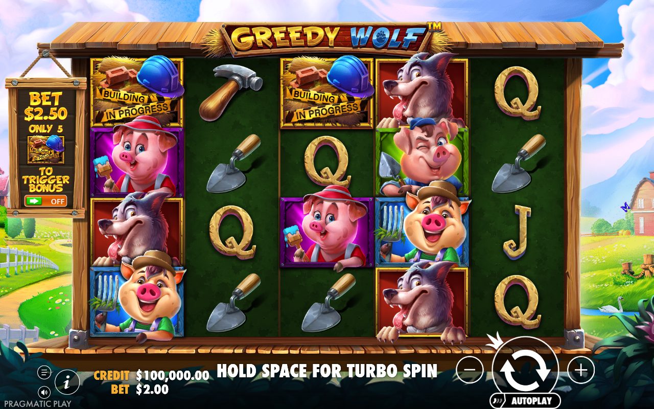 Greedy Wolf base game reels