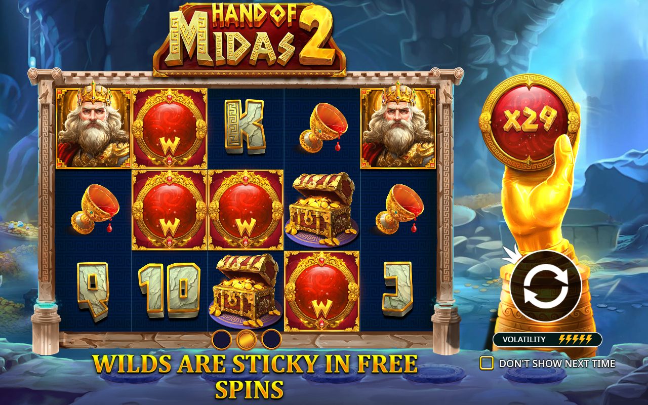 Hand of Midas 2 game lobby / feature intro