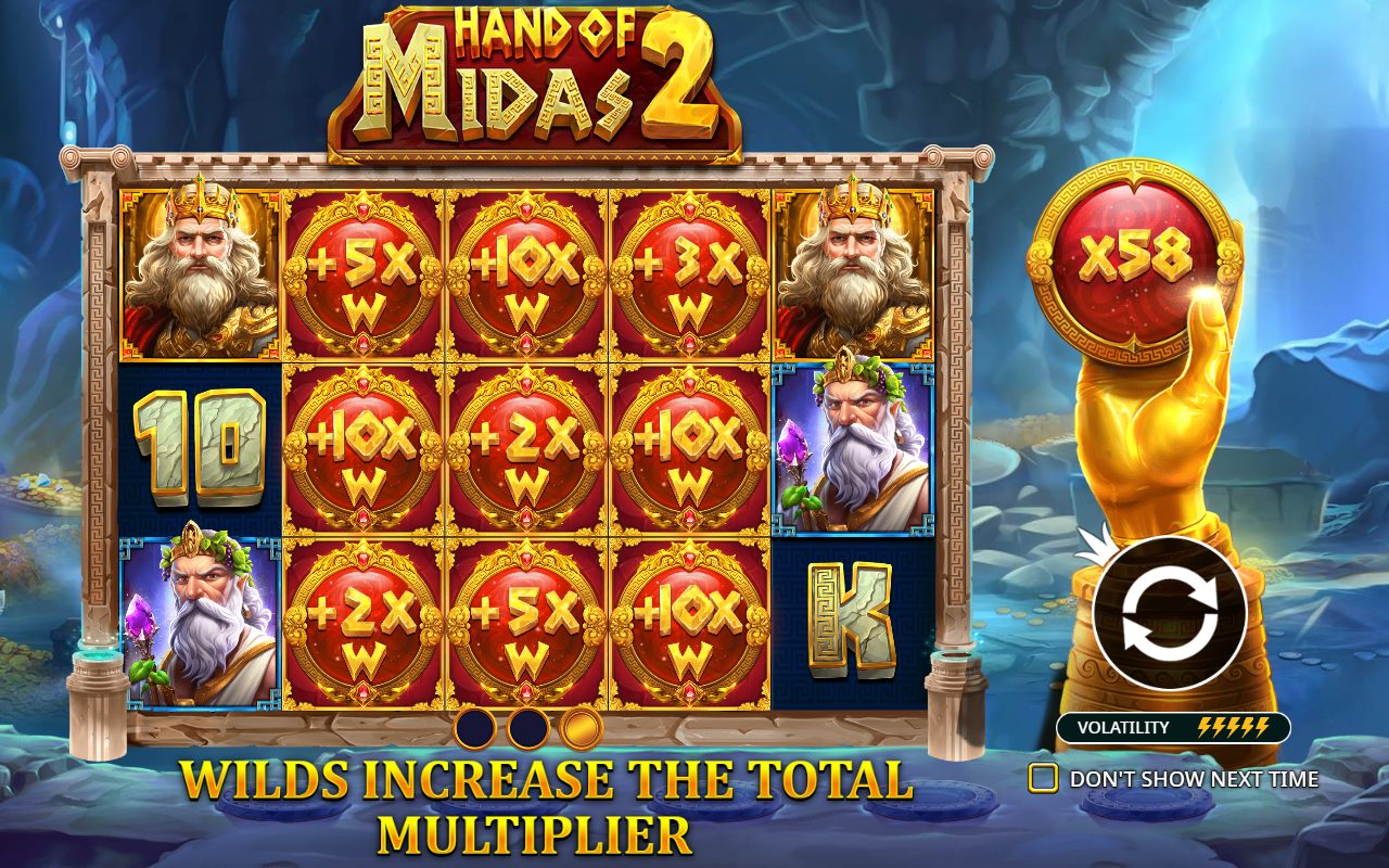 Hand of Midas 2 base game reels