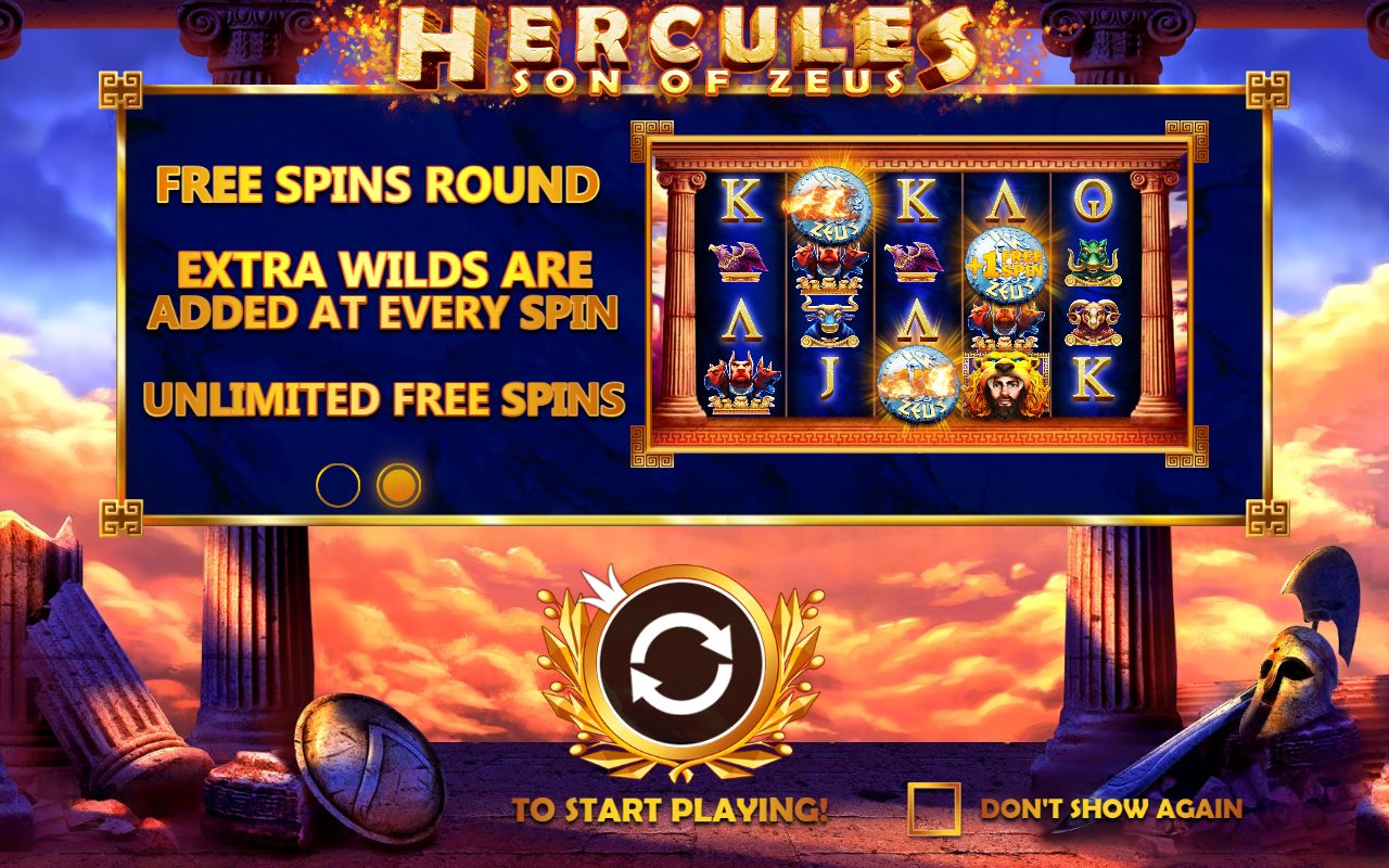 Hercules Son of Zeus game lobby / feature intro