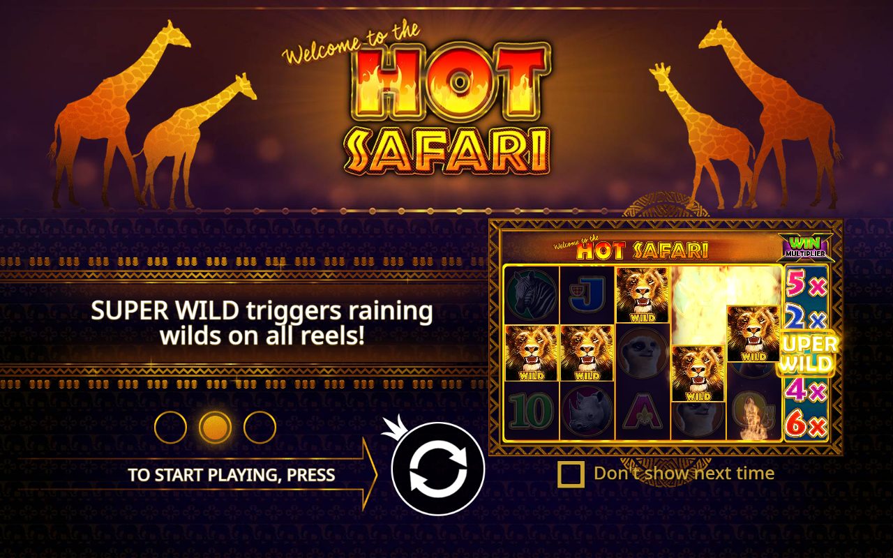 Hot Safari game lobby / feature intro