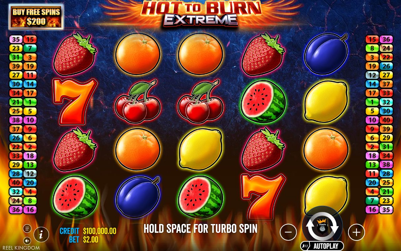 Hot to Burn Extreme game lobby / feature intro