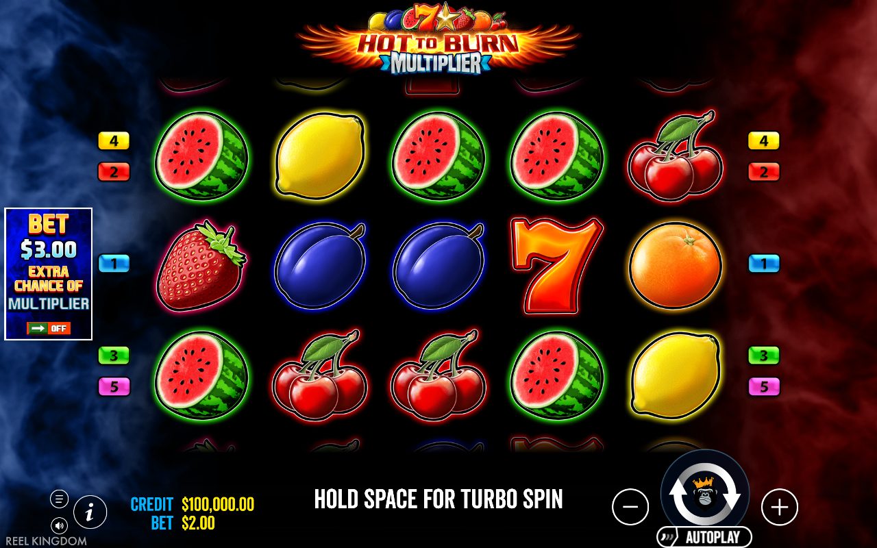 Hot to Burn Multiplier base game reels