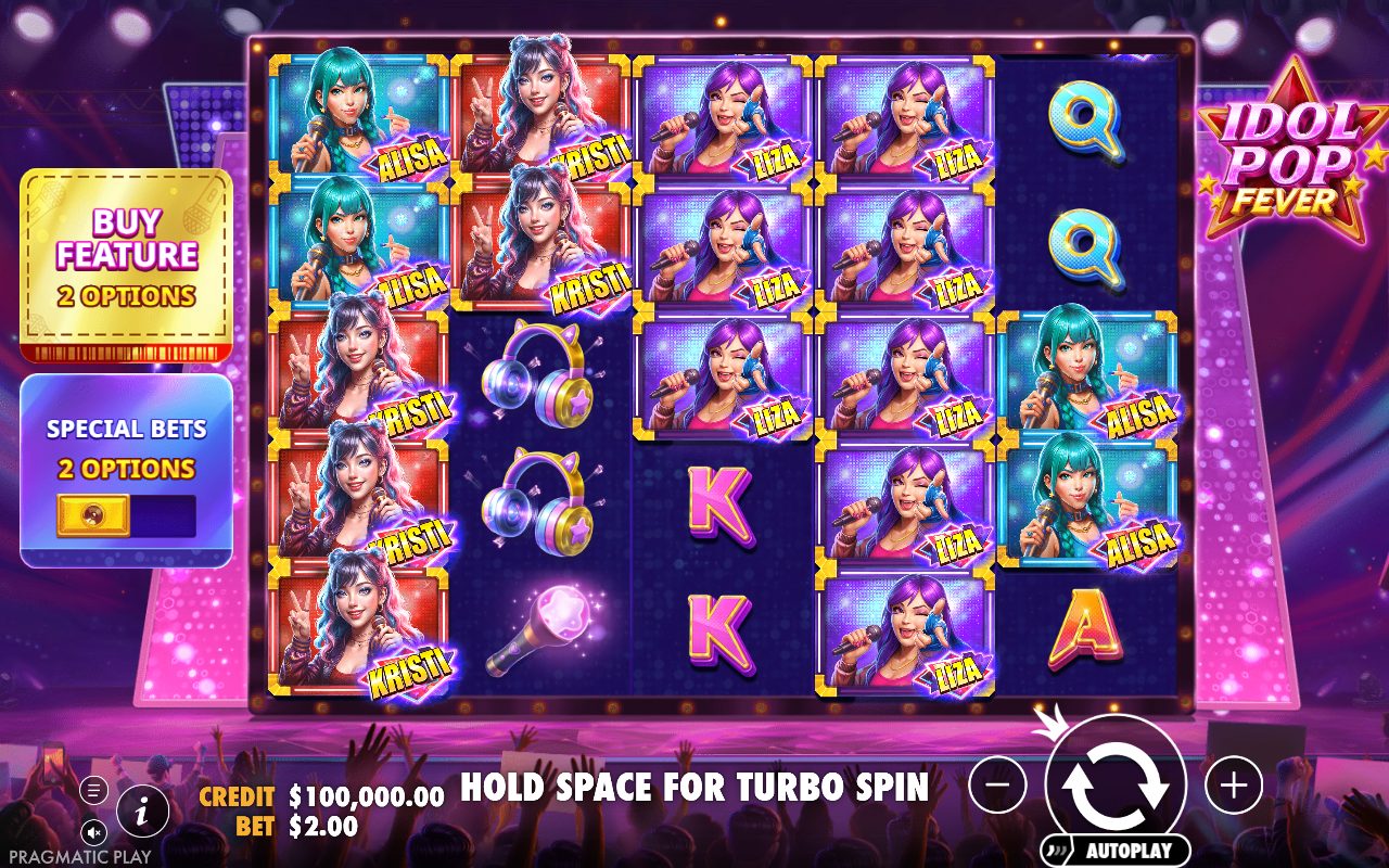 Idol Pop Fever game lobby / feature intro