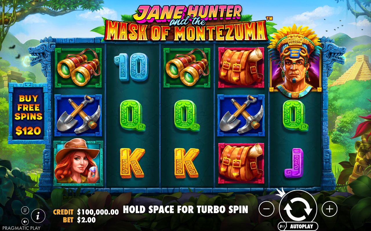 Jane Hunter and the Mask of Montezuma game lobby / feature intro