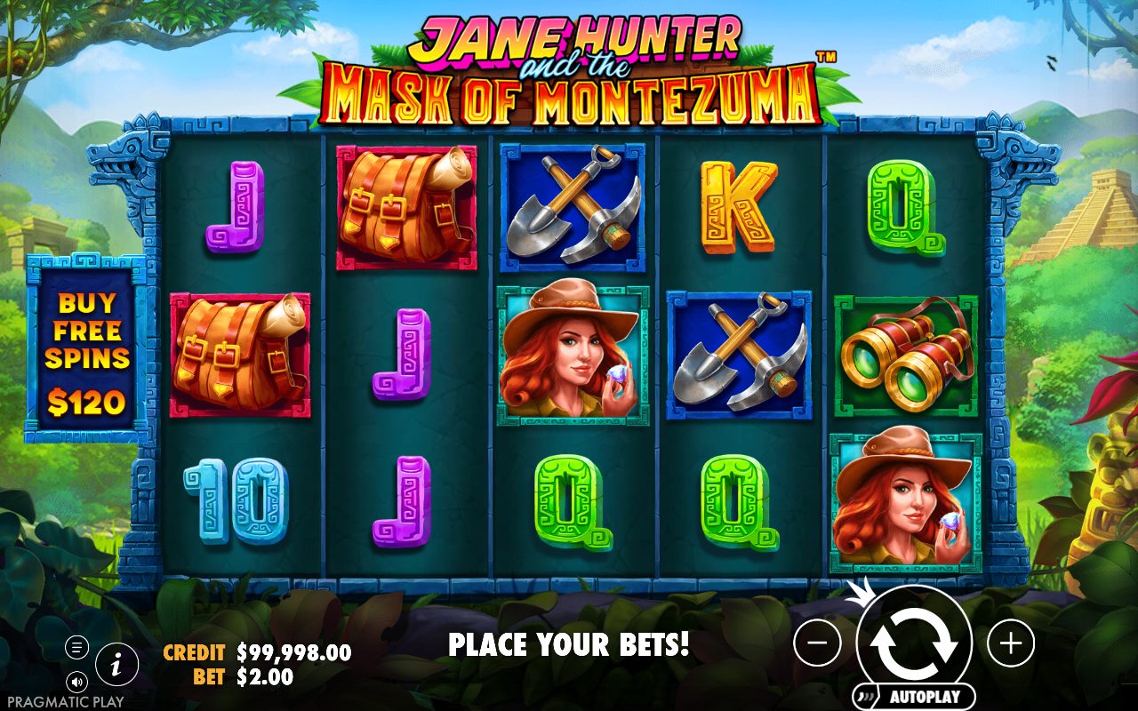 Jane Hunter and the Mask of Montezuma base game reels