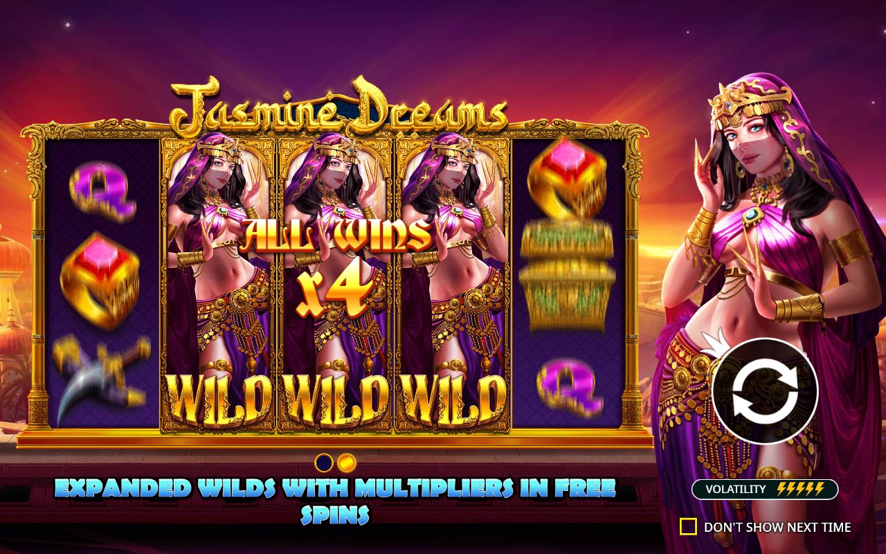 Jasmine Dreams game lobby / feature intro