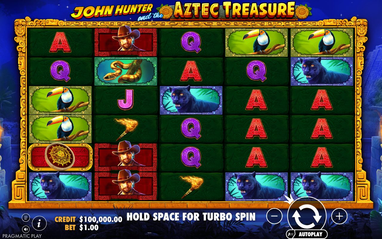 John Hunter and the Aztec Treasure base game reels