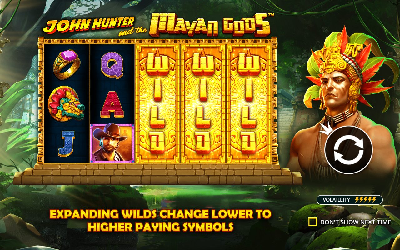 John Hunter and the Mayan Gods game lobby / feature intro