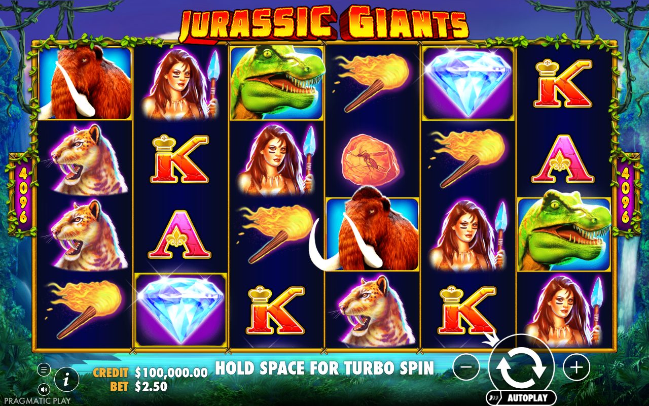 Jurassic Giants base game reels