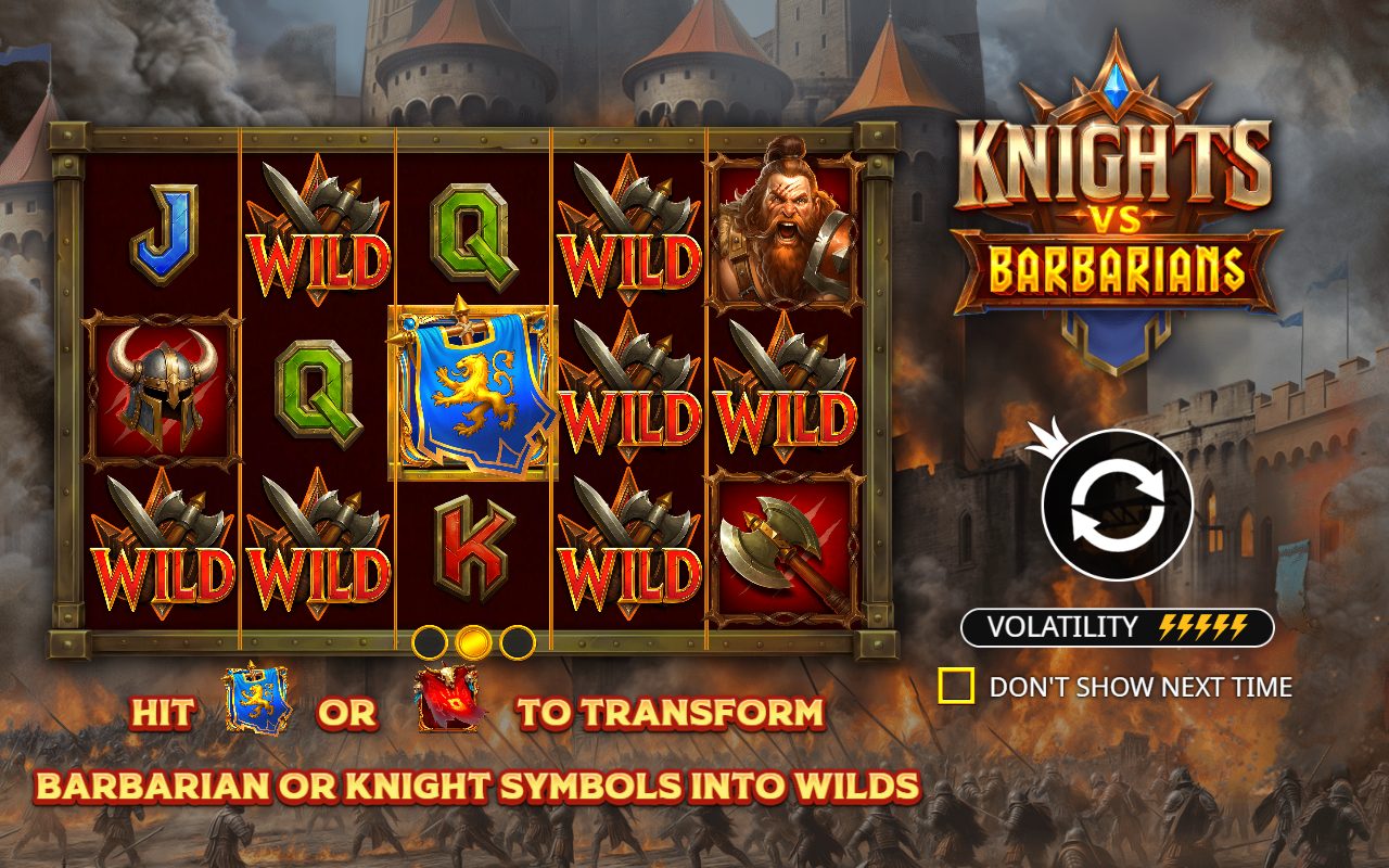 Knights vs Barbarians game lobby / feature intro