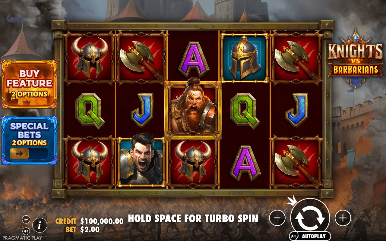 Knights vs Barbarians base game reels