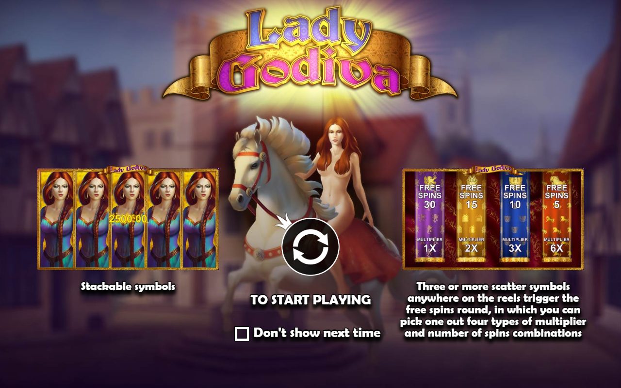 Lady Godiva game lobby / feature intro