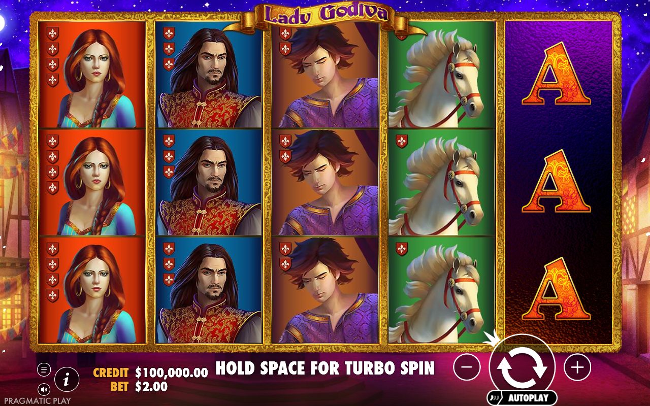 Lady Godiva base game reels