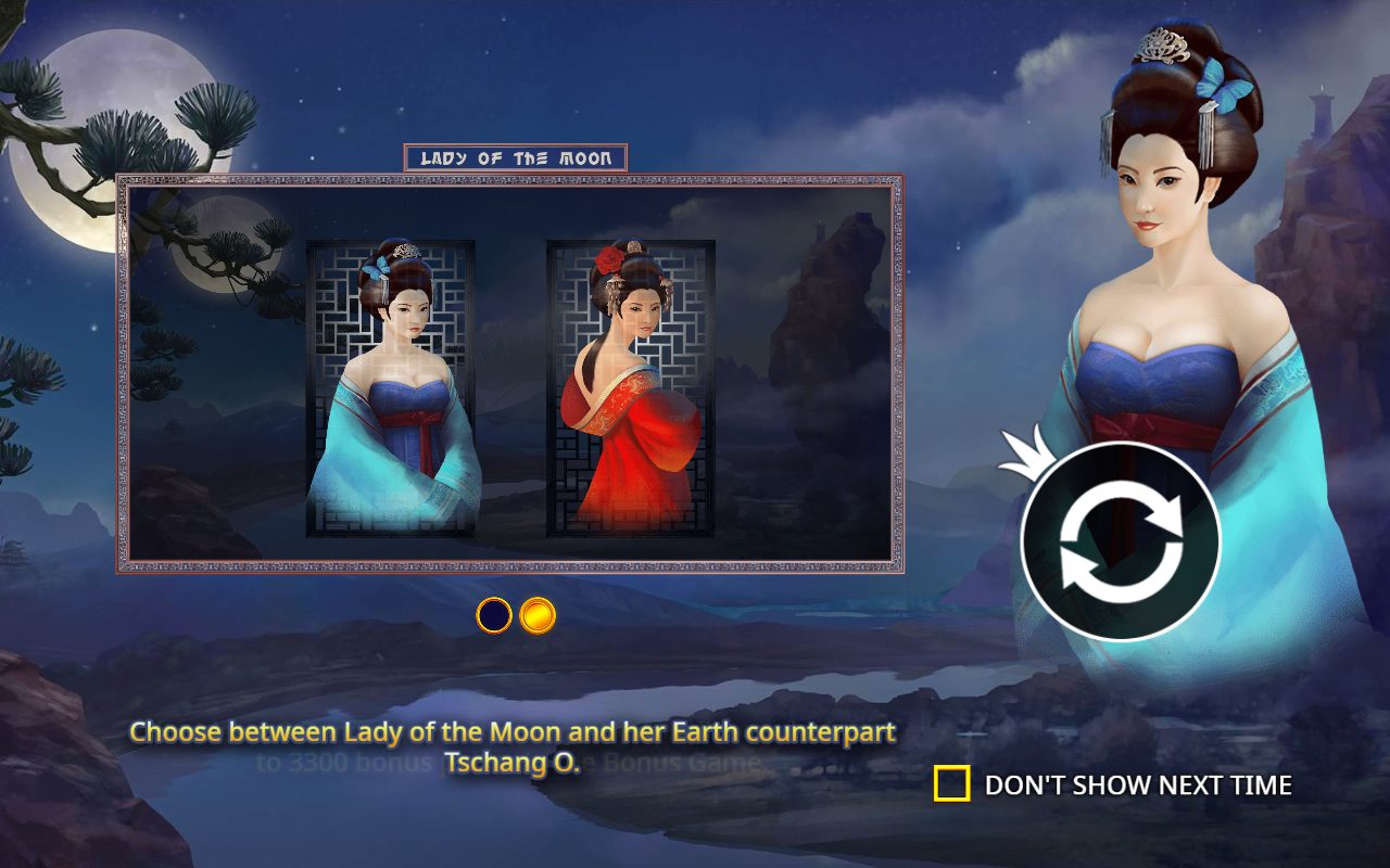 Lady of the Moon game lobby / feature intro