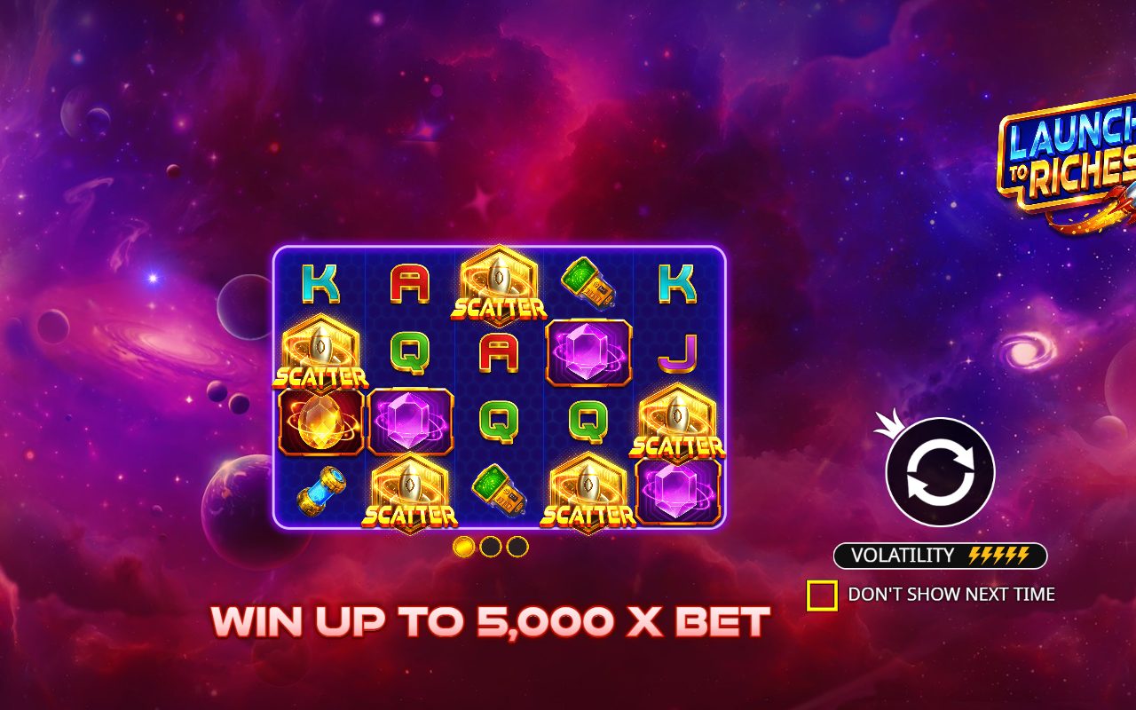 Launch to Riches base game reels