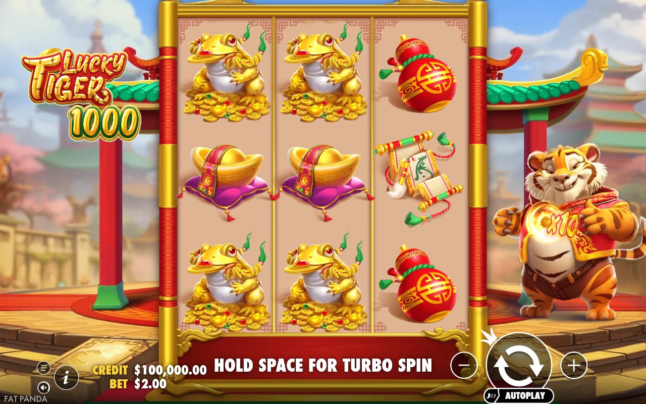 Lucky Tiger 1000 base game reels
