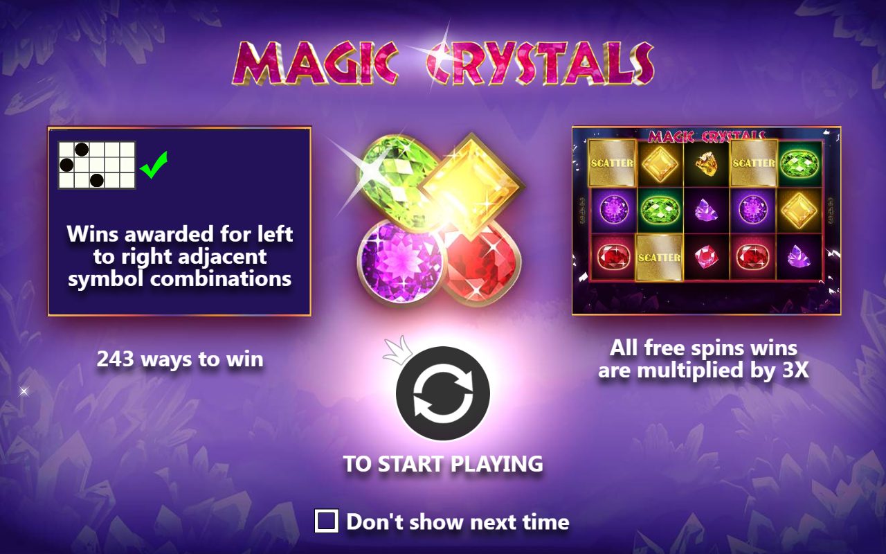 Magic Crystals game lobby / feature intro