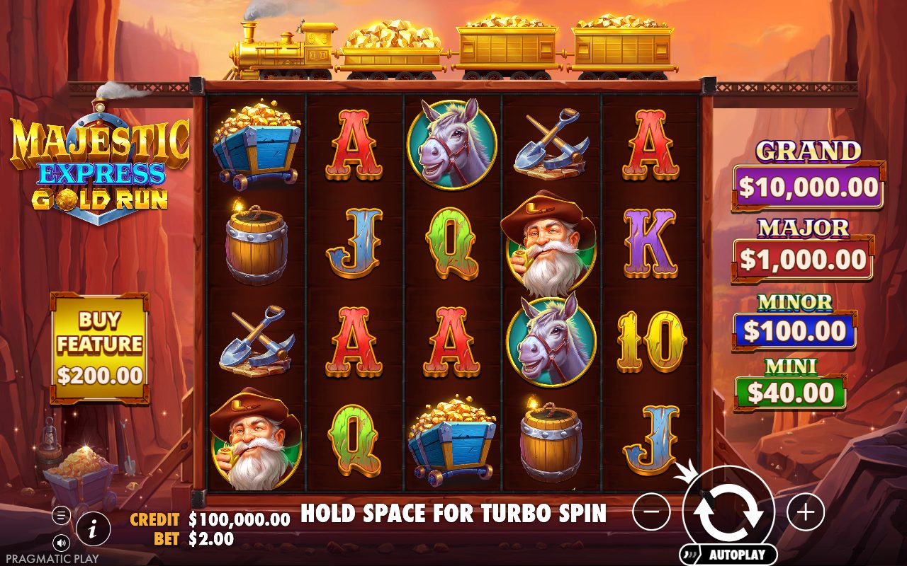 Majestic Express - Gold Run base game reels