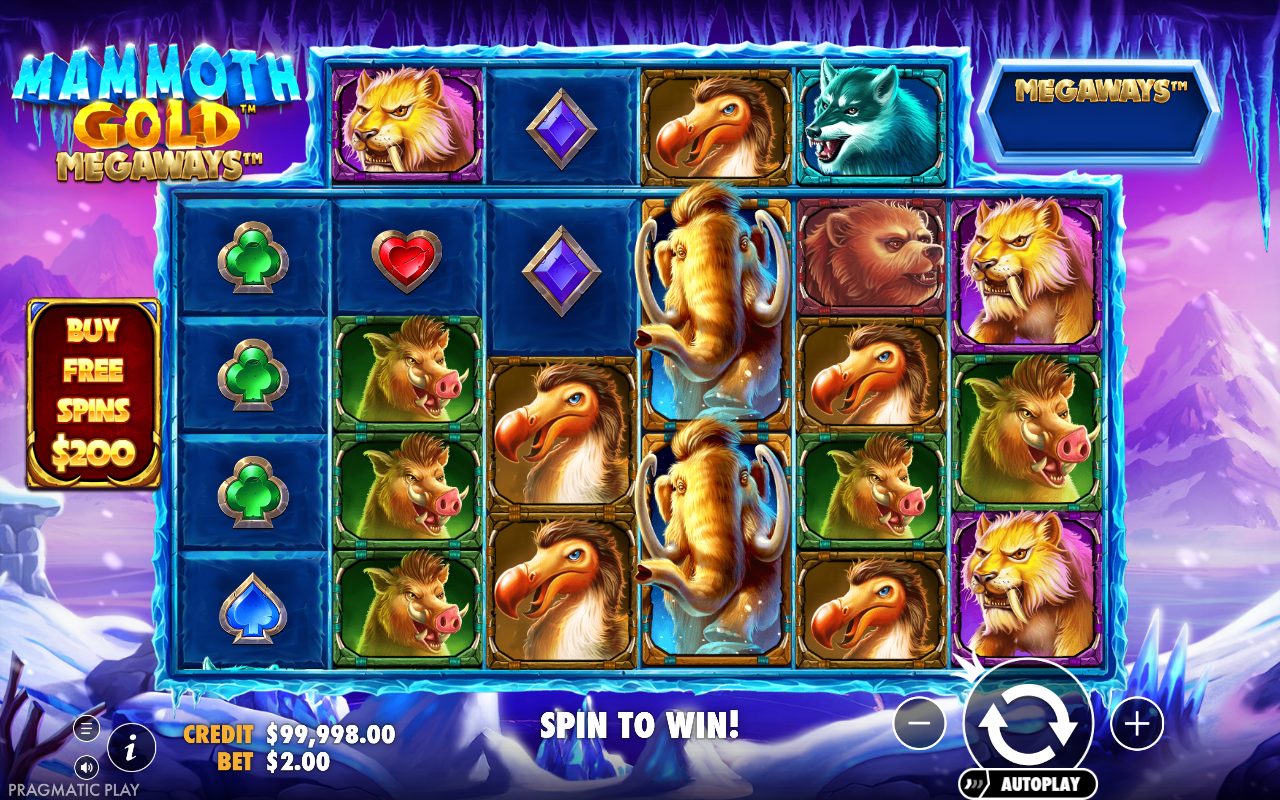 Mammoth Gold Megaways base game reels
