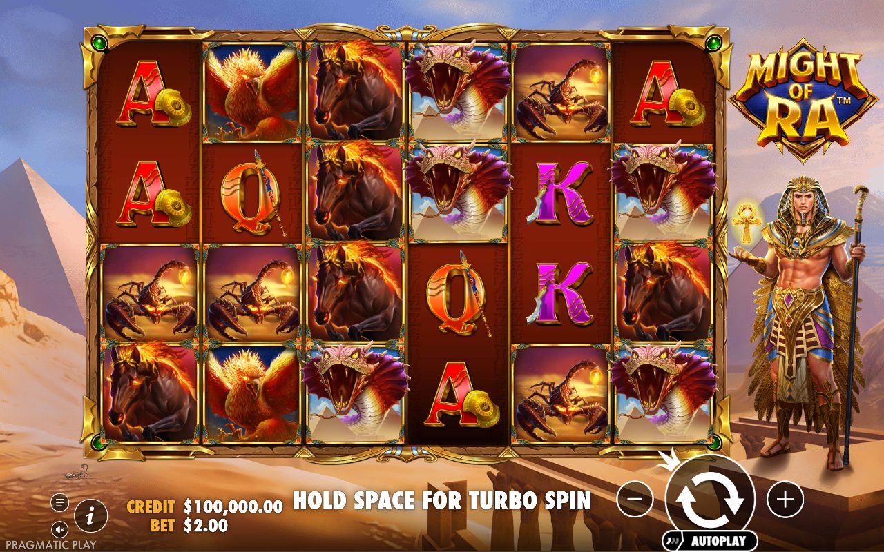 Might of Ra game lobby / feature intro