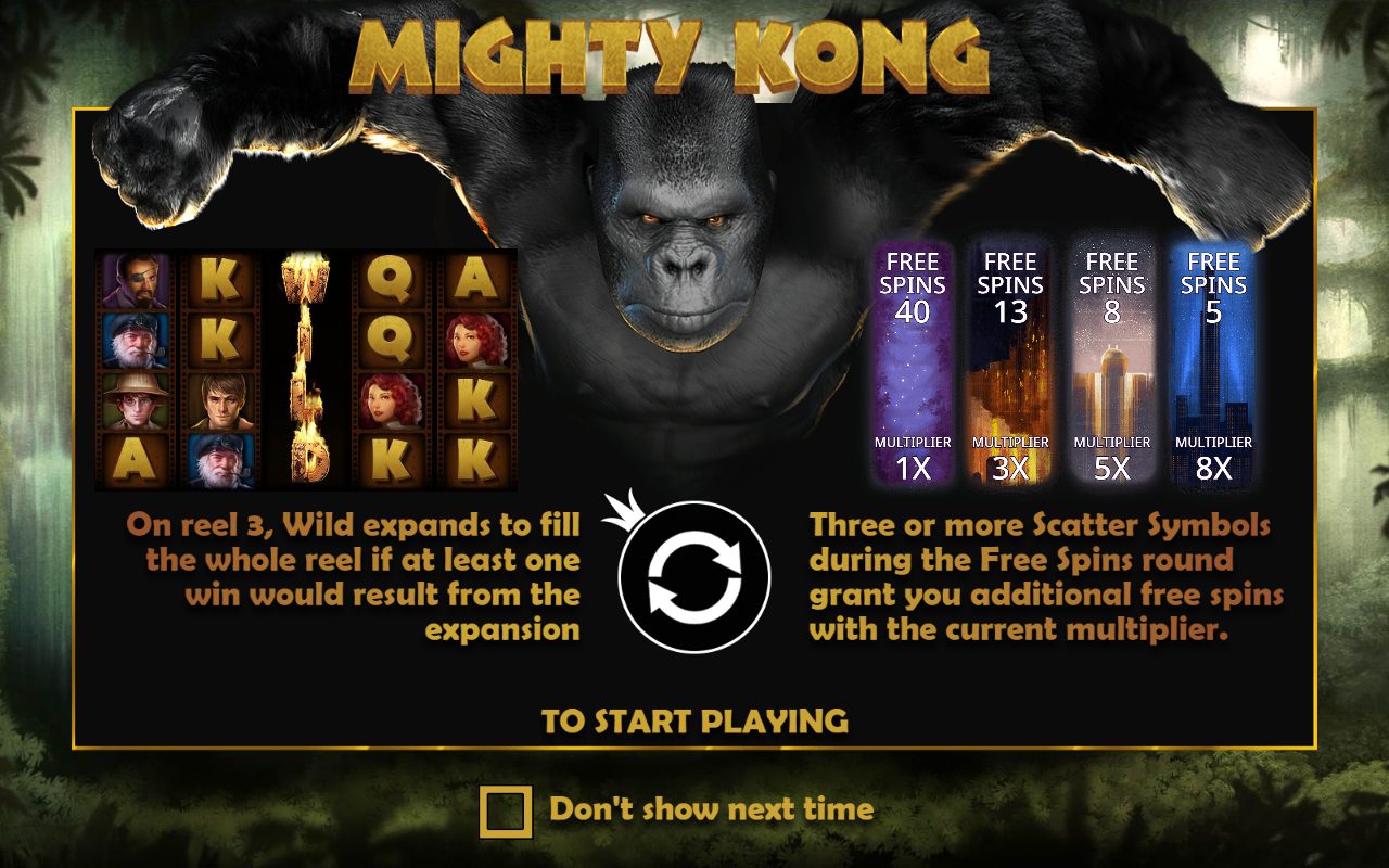 Mighty Kong game lobby / feature intro