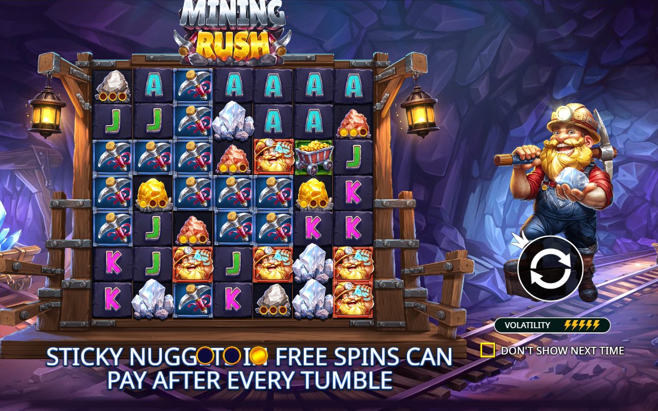 Mining Rush base game reels