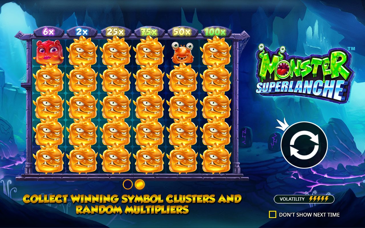 Monster Superlanche game lobby / feature intro