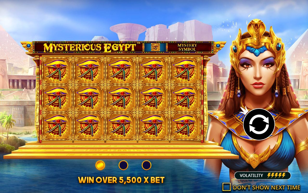 Mysterious Egypt game lobby / feature intro
