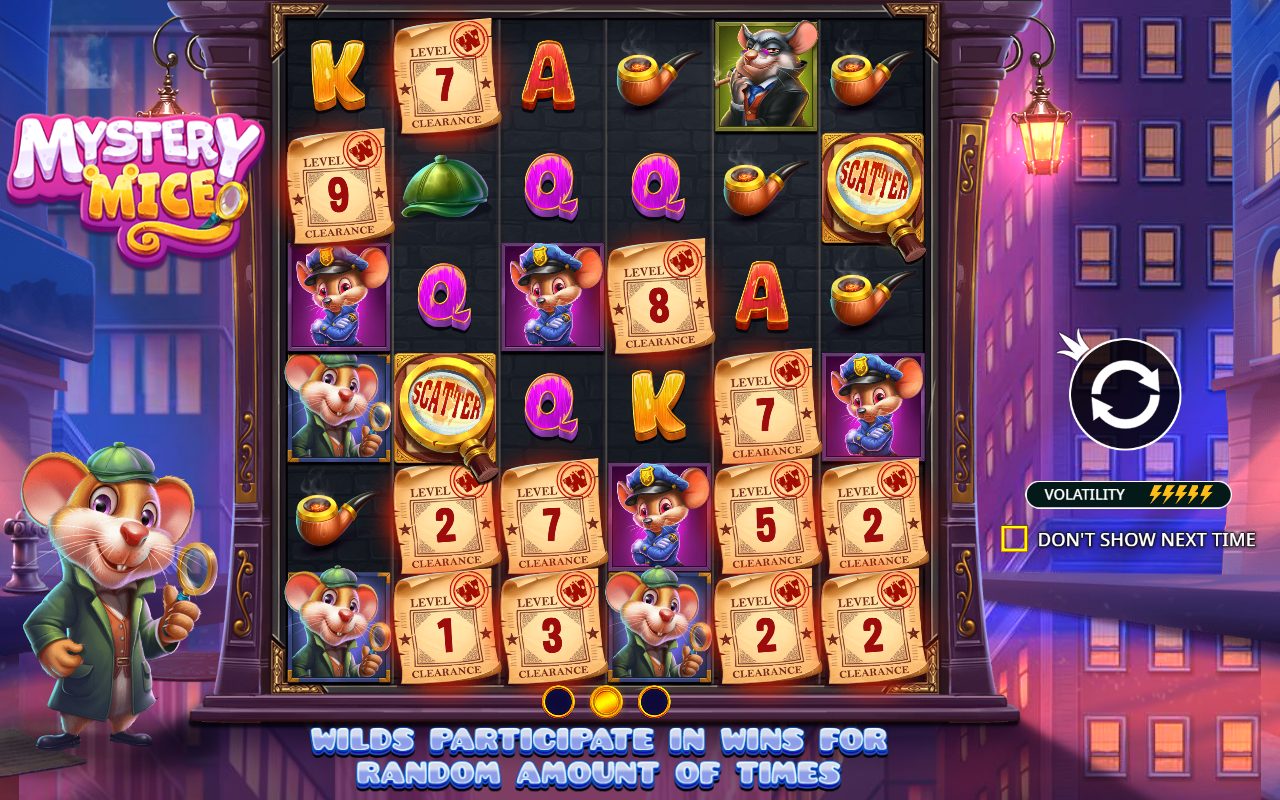 Mystery Mice game lobby / feature intro