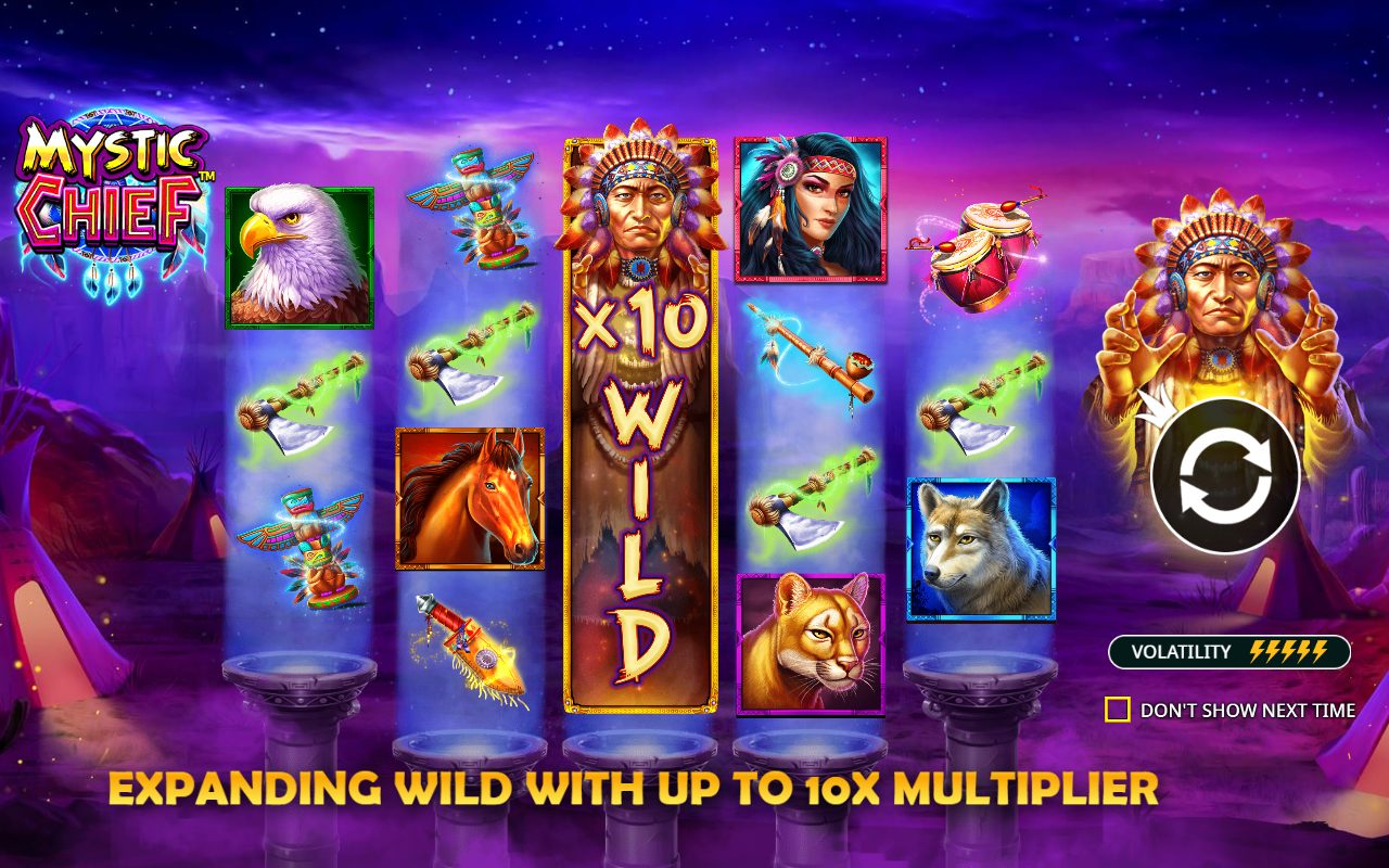 Mystic Chief game lobby / feature intro