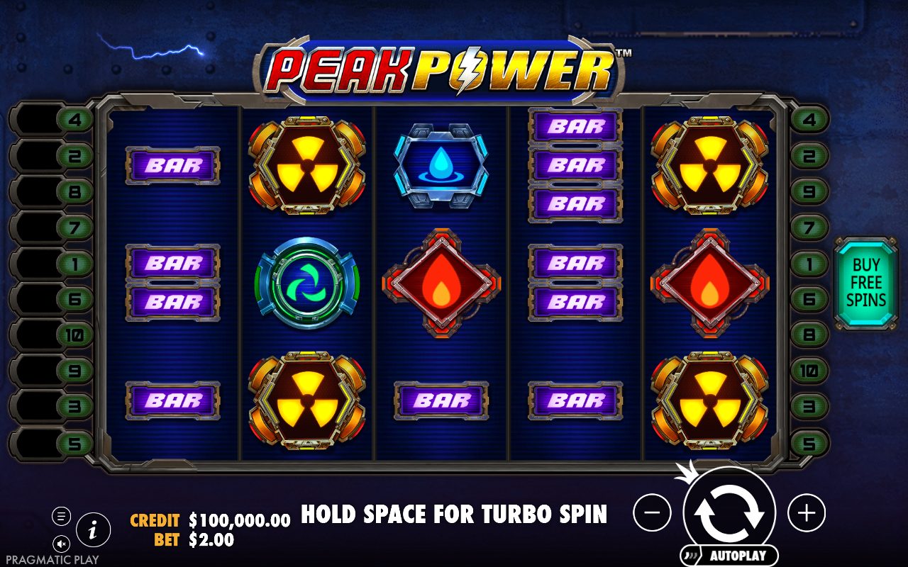 Peak Power game lobby / feature intro