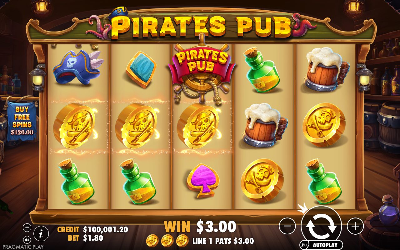 Pirate's Pub base game reels