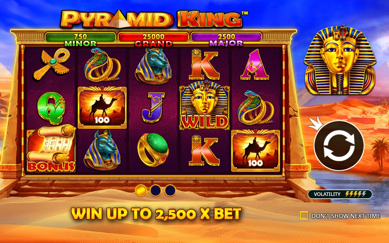 Pyramid King game lobby / feature intro
