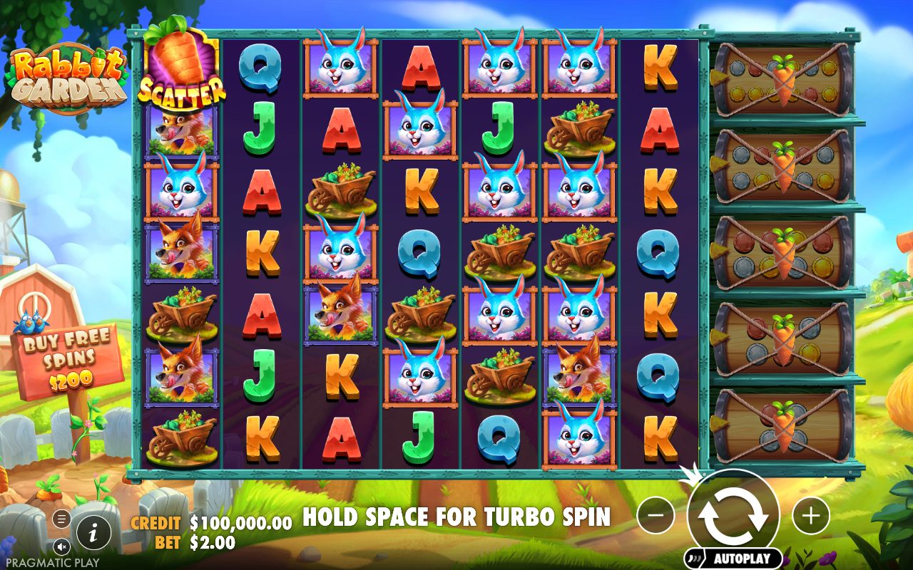 Rabbit Garden game lobby / feature intro