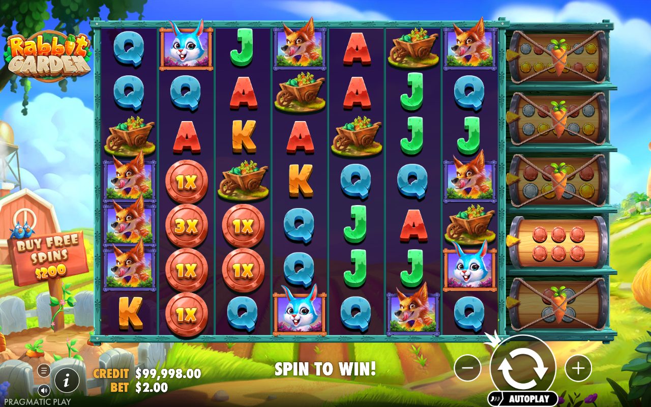 Rabbit Garden base game reels