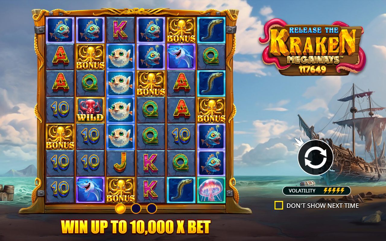 Release the Kraken Megaways game lobby / feature intro