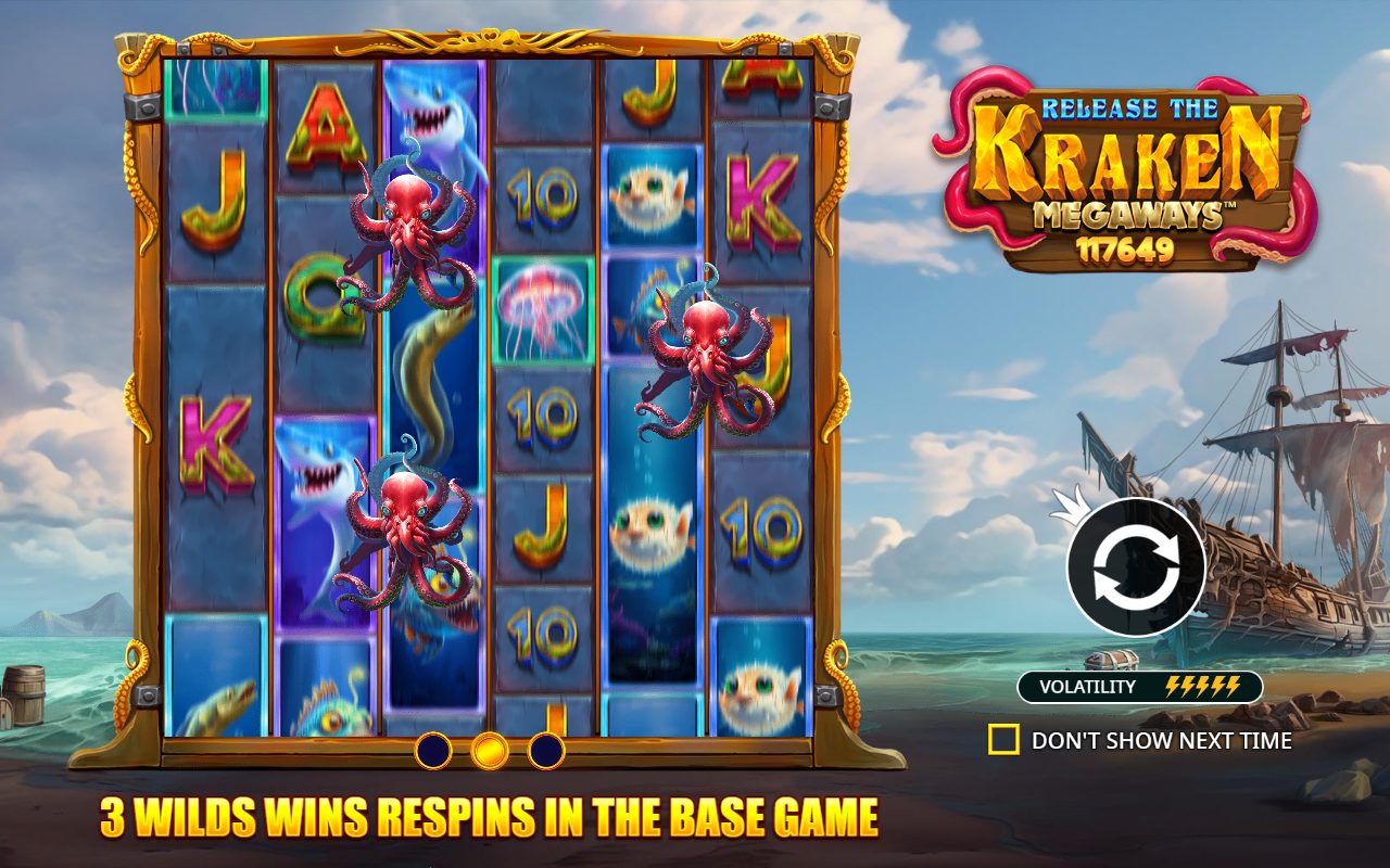 Release the Kraken Megaways base game reels