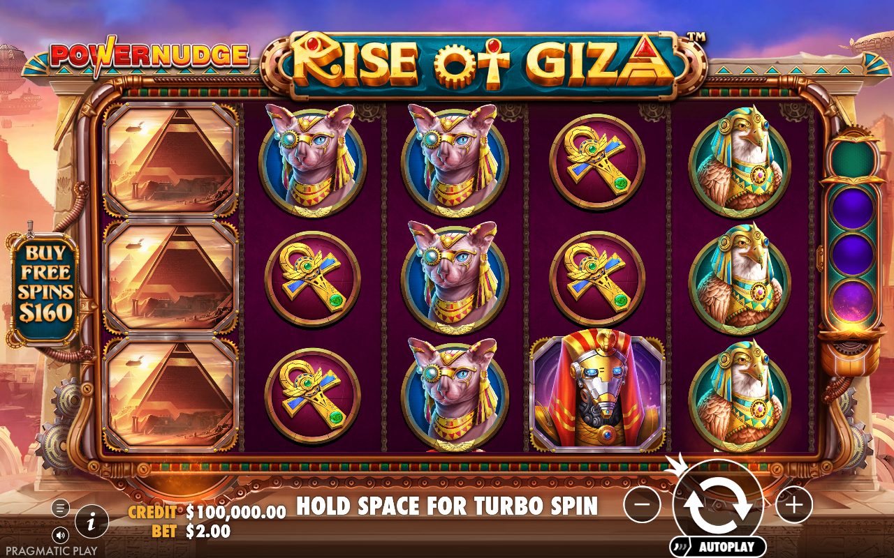 Rise of Giza PowerNudge base game reels