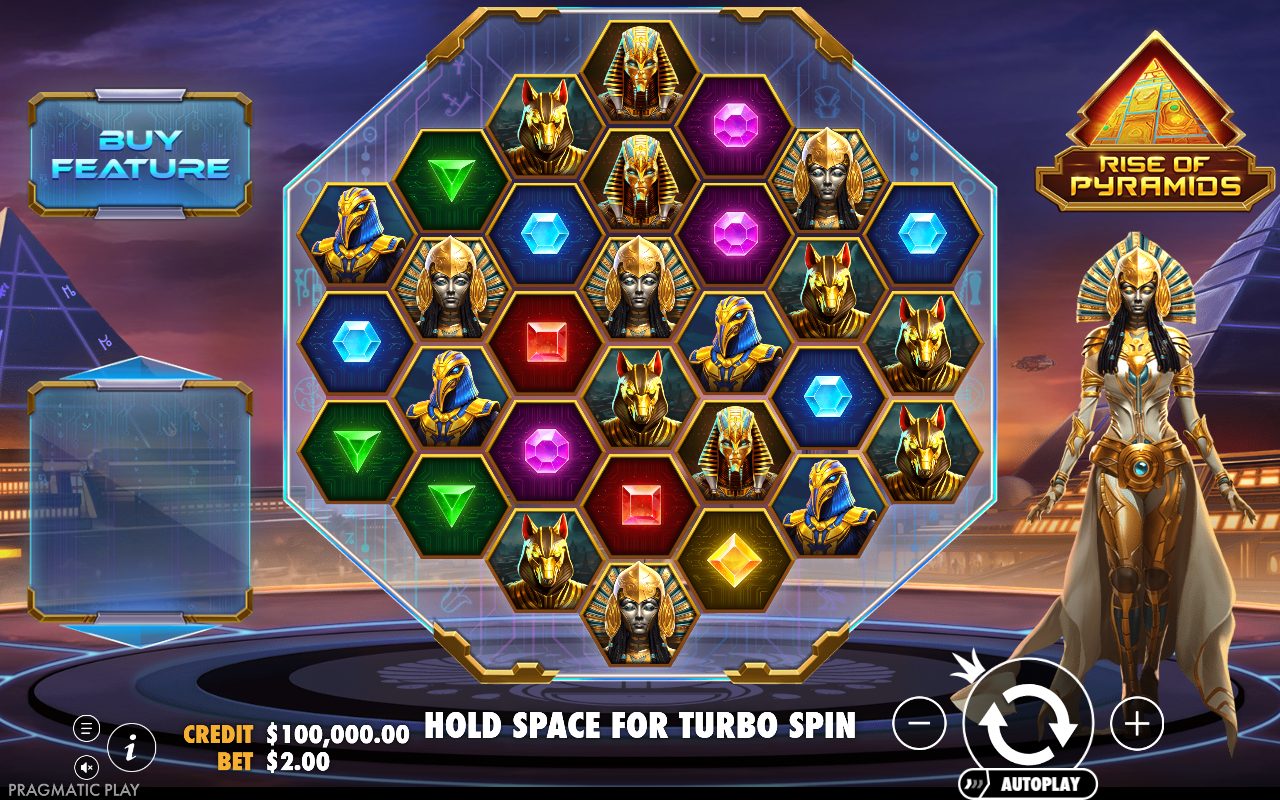 Rise of Pyramids game lobby / feature intro