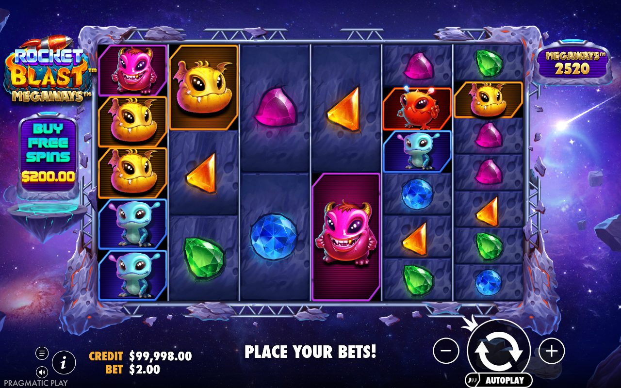 Rocket Blast Megaways base game reels