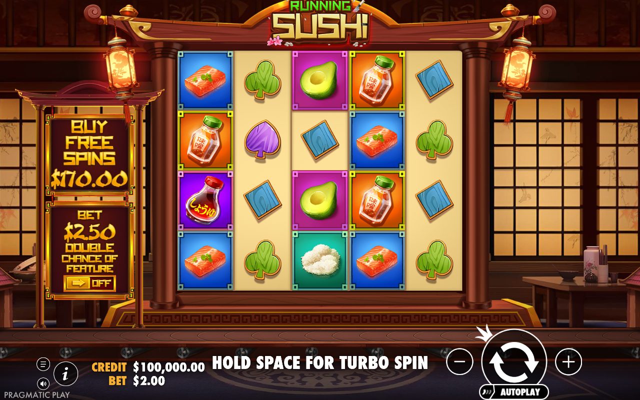 Running Sushi base game reels
