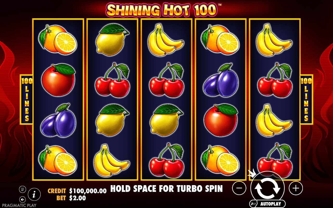 Shining Hot 100 game lobby / feature intro