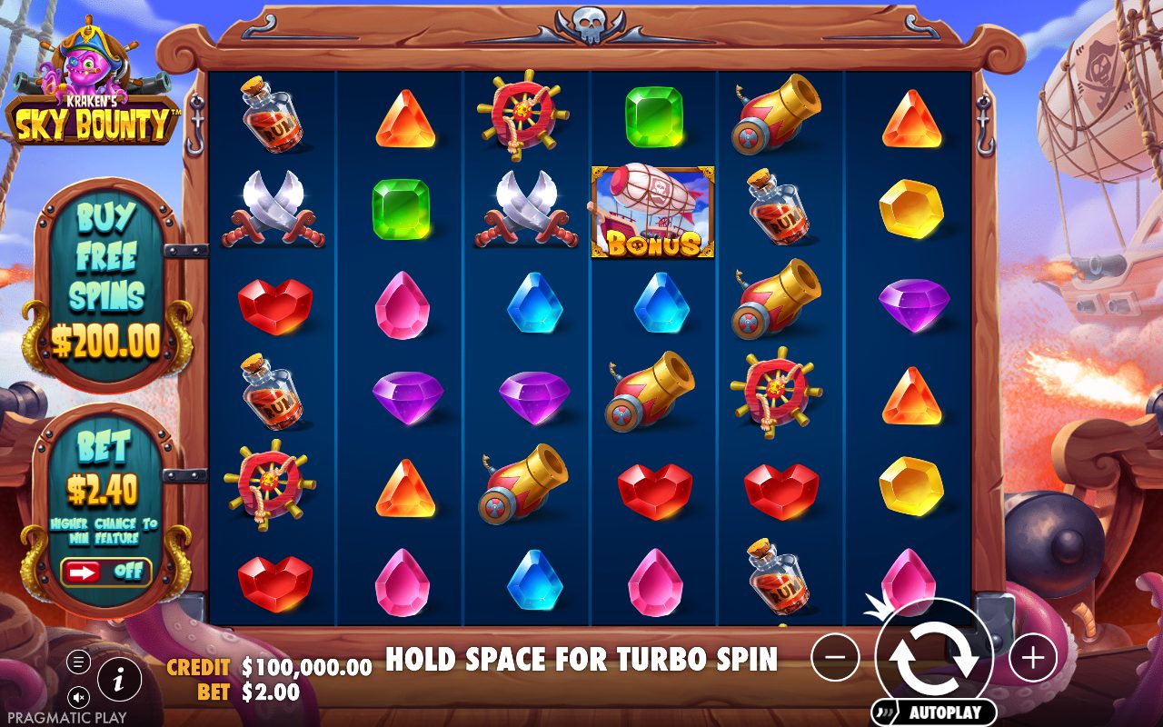 Sky Bounty game lobby / feature intro