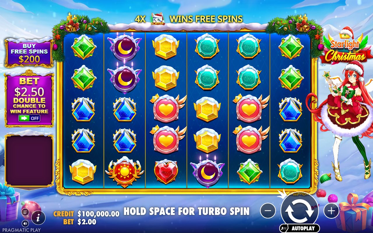 Starlight Christmas base game reels